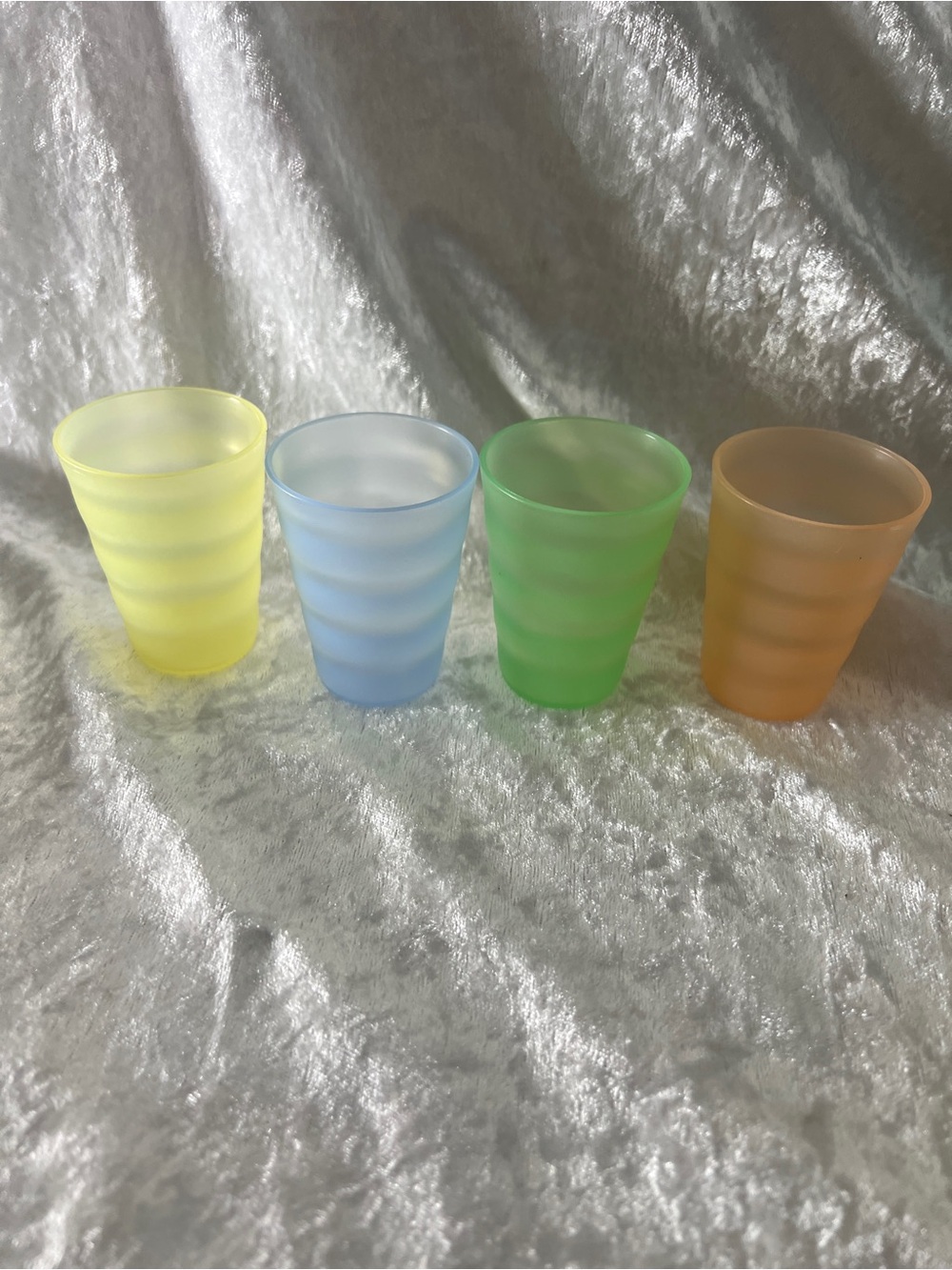 Tupperware Frosted Tumbler Set in Yellow, Blue, Green, Orange